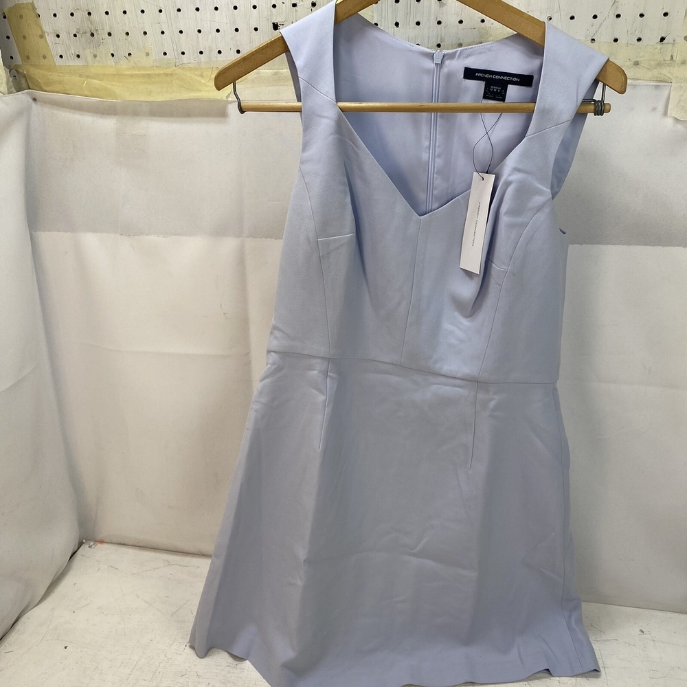 French Connection Whisper Sleeveless Fit & Flare Dress Saltwater Blue 8 71LZB